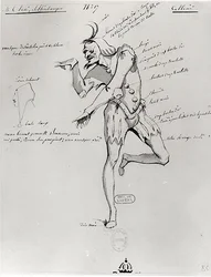 Projekt kostiumu dla akrobaty w Benvenuto Cellini autorstwa Hectora Berlioza (1803-69) 1838